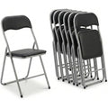 Sedia MAKA Set 6 Sedie Pieghevoli da Interno Apri e Chiudi, Imbottite su Schienal