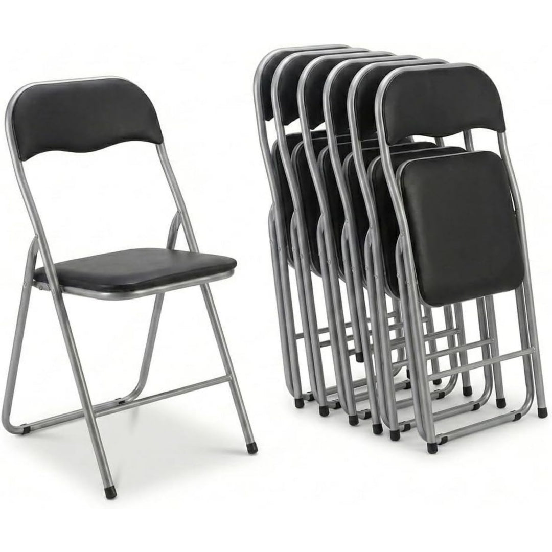 Sedia MAKA Set 6 Sedie Pieghevoli da Interno Apri e Chiudi, Imbottite su Schienal