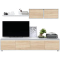 Pareti attrezzate Distrimobel Saetabis Vanilla A10 Parete Giorno, 200 x 41 x 43 H Cm, Rovere